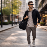 Stylish man walking in the city